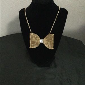 Simple gold mesh bow-costume jewelry